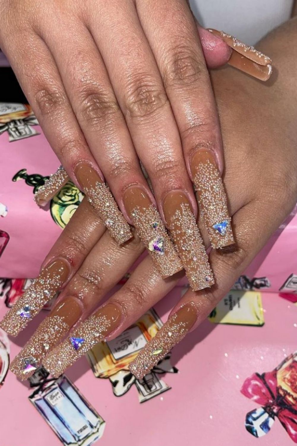 Glitter coffin nails designs and ideas for your summer nails