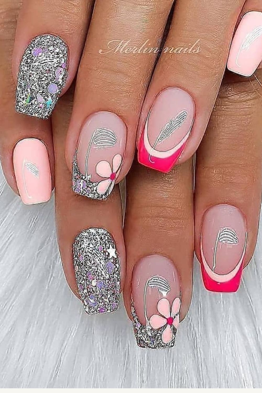 Acrylic Glitter coffin nails designs for Summer 2021!