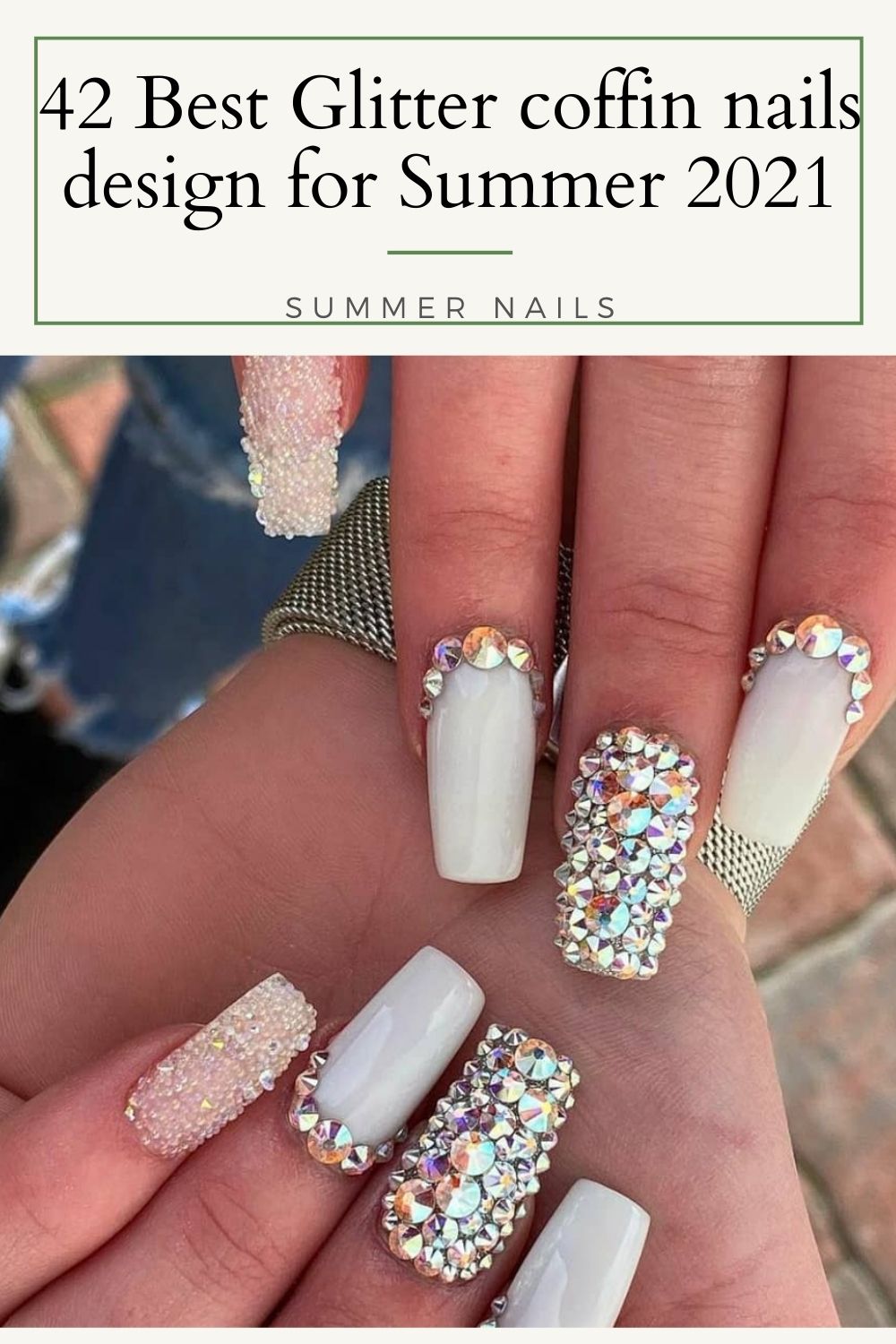 Acrylic Glitter coffin nails designs for Summer 2021!