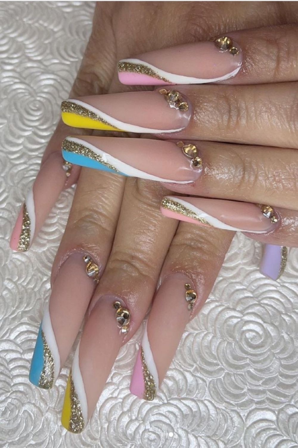 Glitter coffin nails designs and ideas for your summer nails