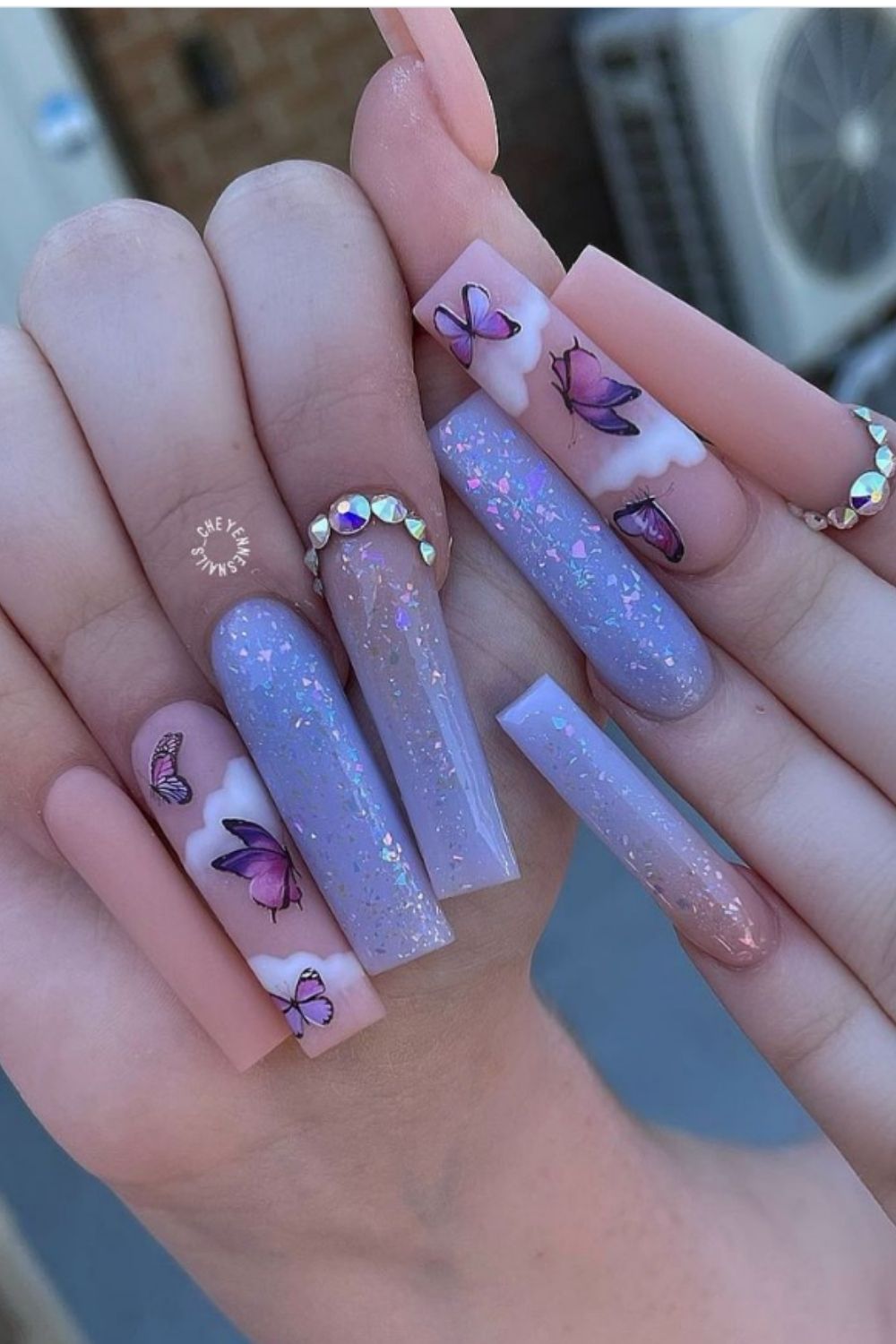 Glitter coffin nails designs and ideas for your summer nails