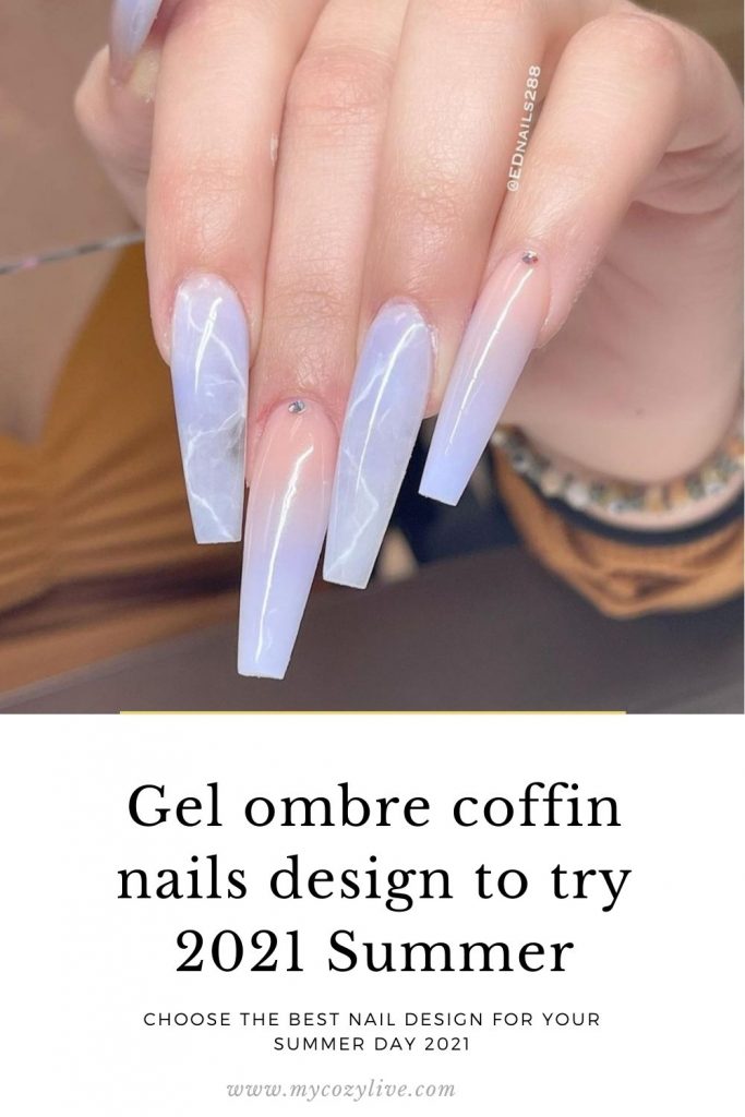 39 Best gel coffin nails design 2021 for Summer nails  to try!