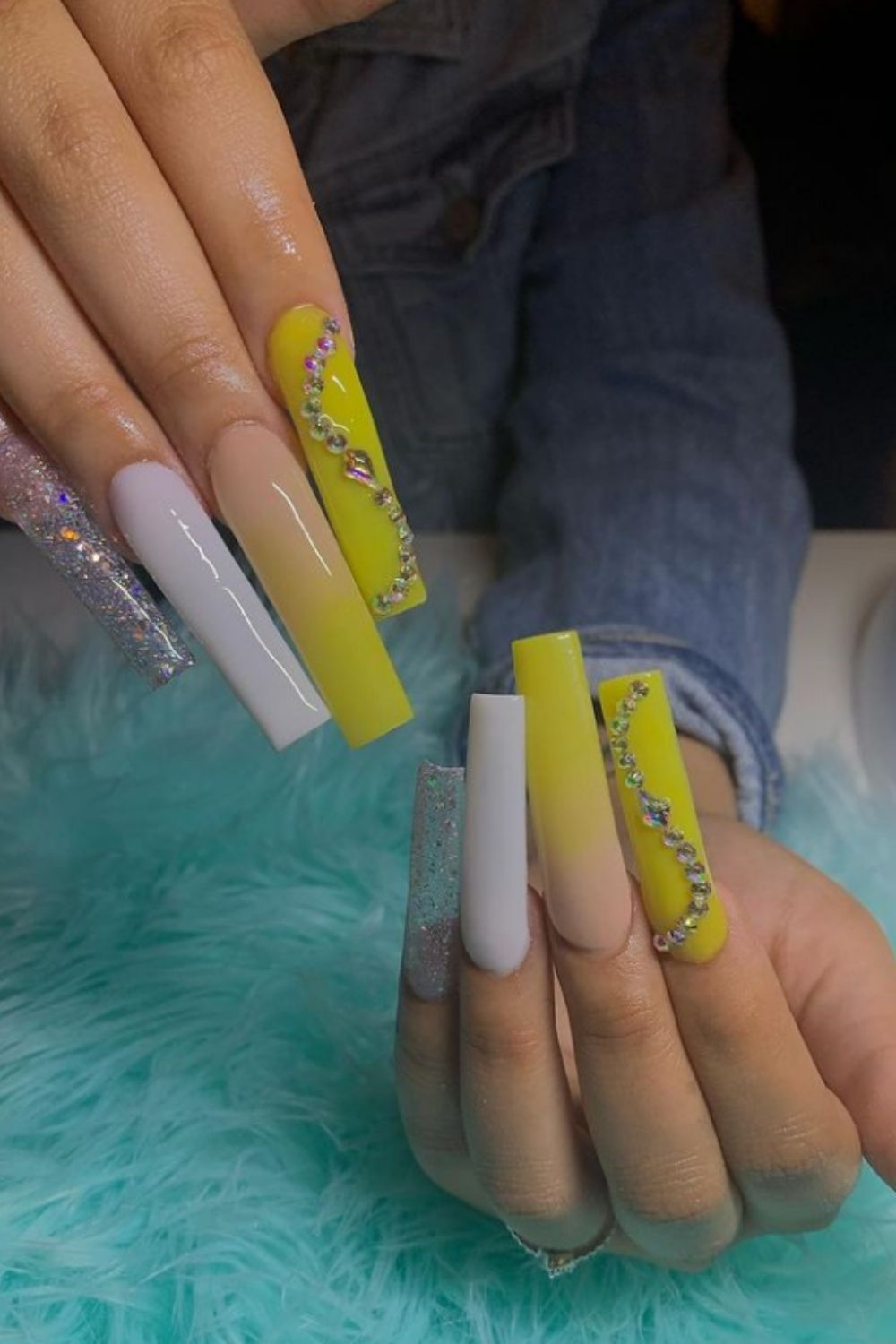 Glitter coffin nails designs and ideas for your summer nails