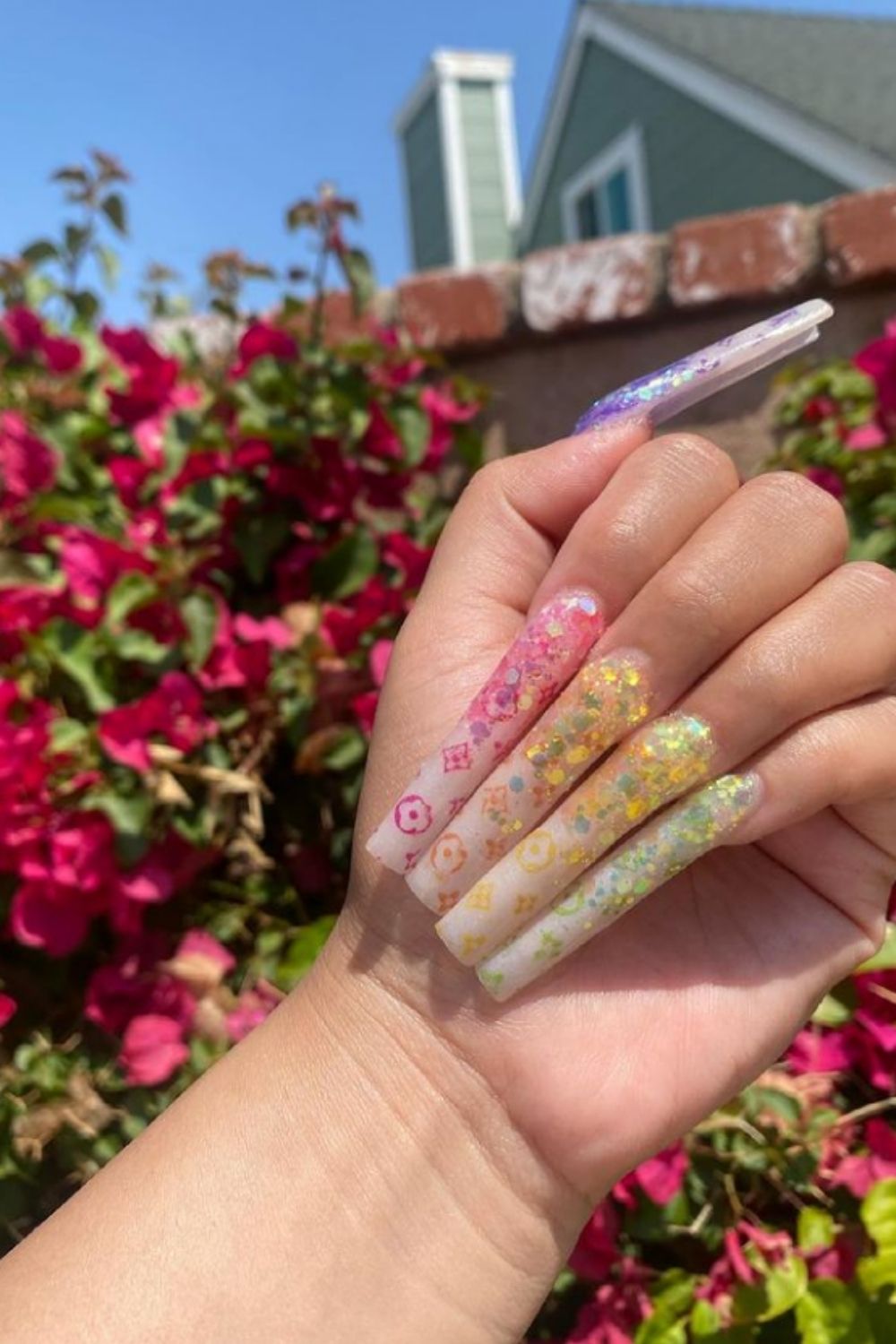 Glitter coffin nails designs and ideas for your summer nails