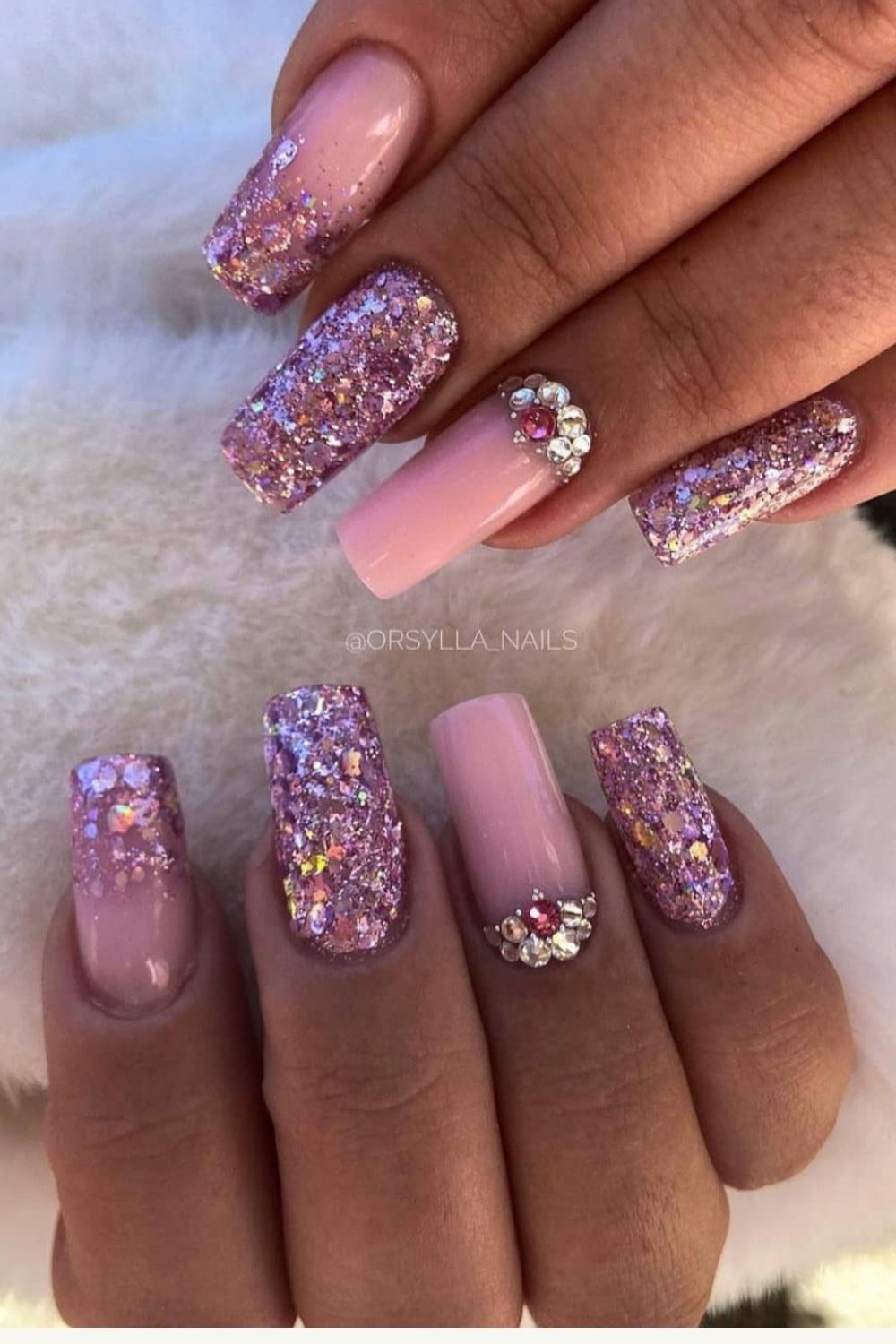 Acrylic Glitter coffin nails designs for Summer 2021!