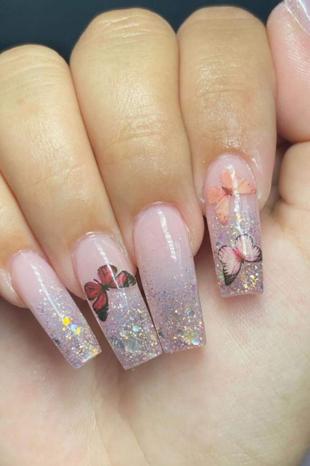 Glitter coffin nails designs and ideas for your summer nails