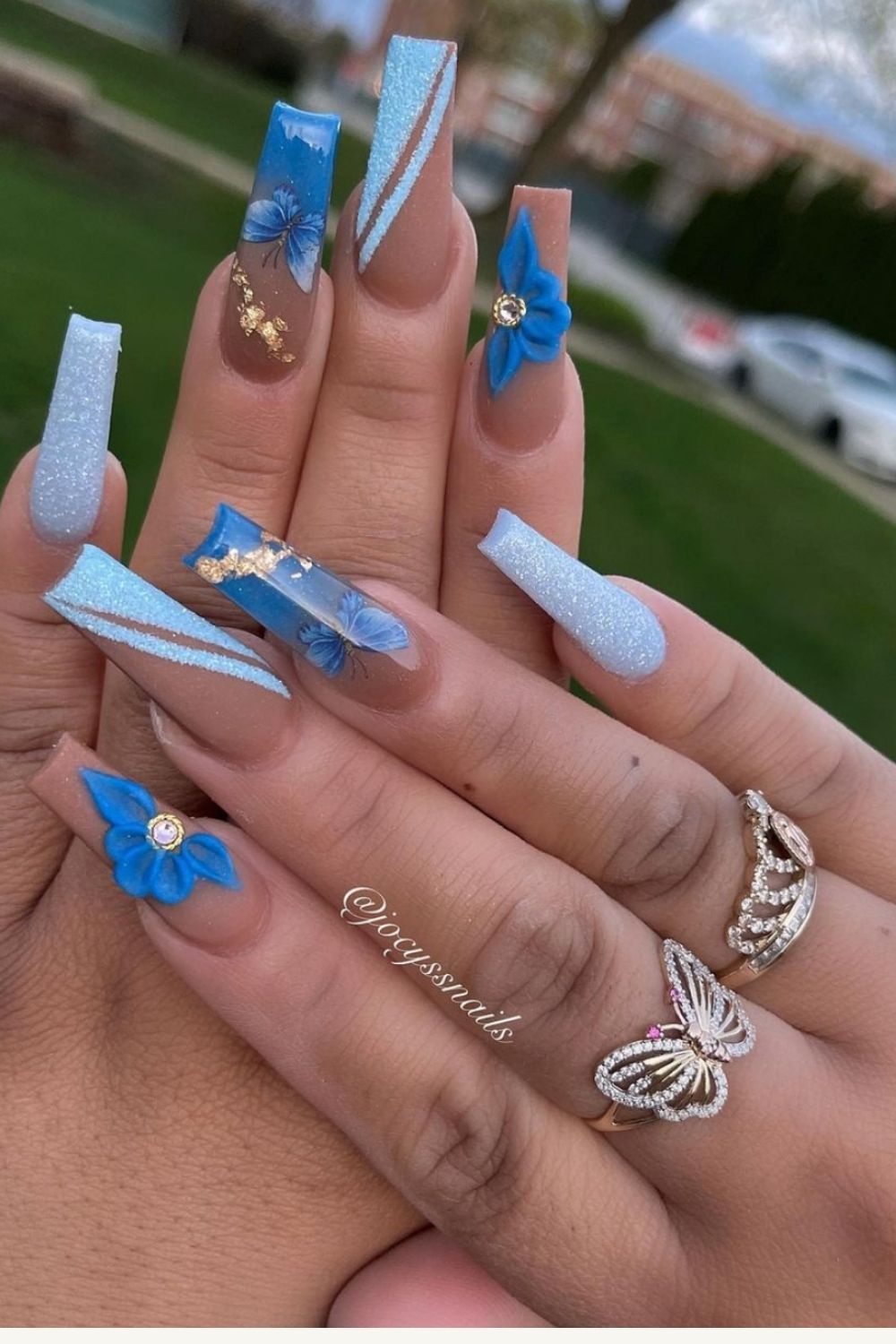 Acrylic Glitter coffin nails designs for Summer 2021!