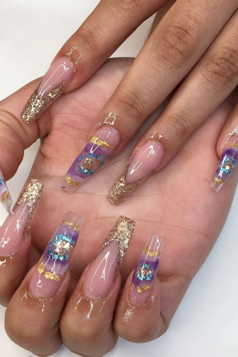 Glitter coffin nails designs and ideas for your summer nails