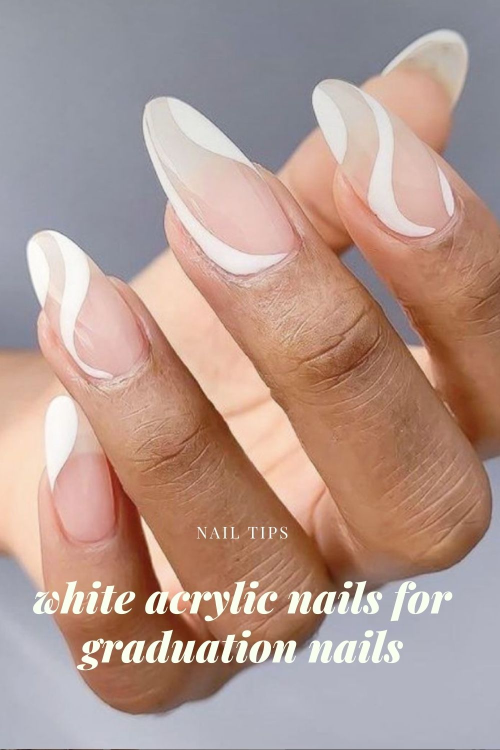 35+ Best trend of white acrylic nails for graduation nails