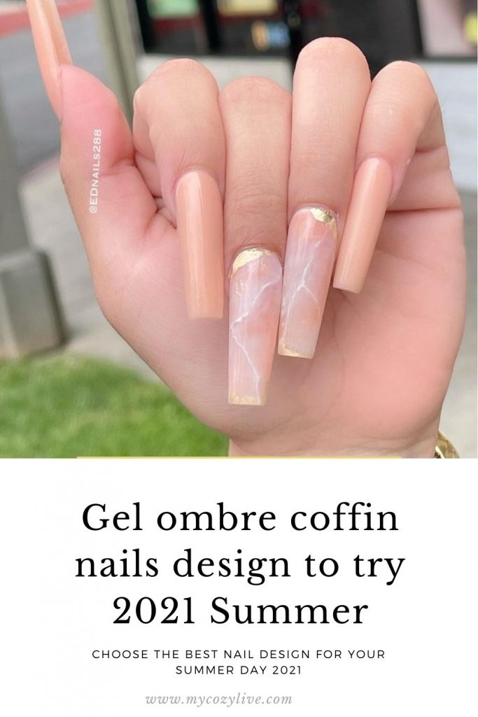 39 Best gel coffin nails design 2021 for Summer nails  to try!