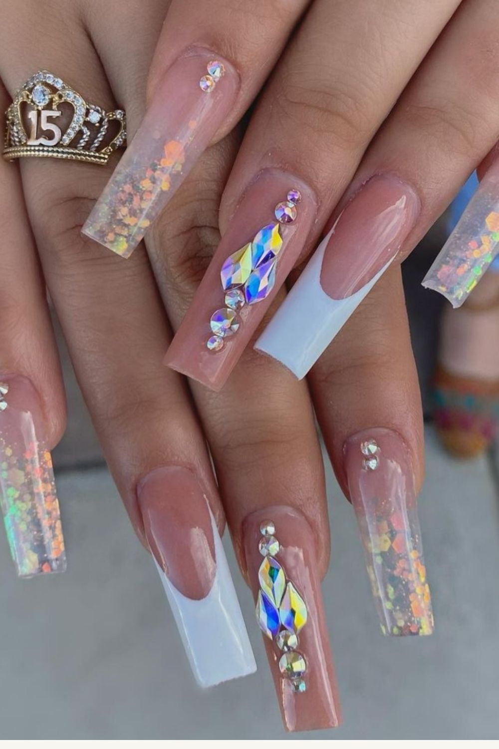 Acrylic Glitter coffin nails designs for Summer 2021!