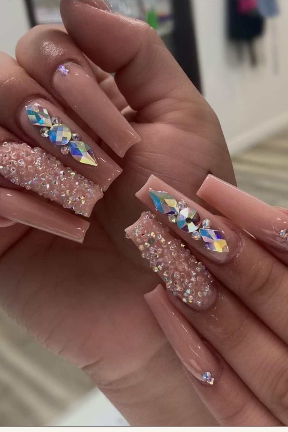 Acrylic Glitter coffin nails designs for Summer 2021!