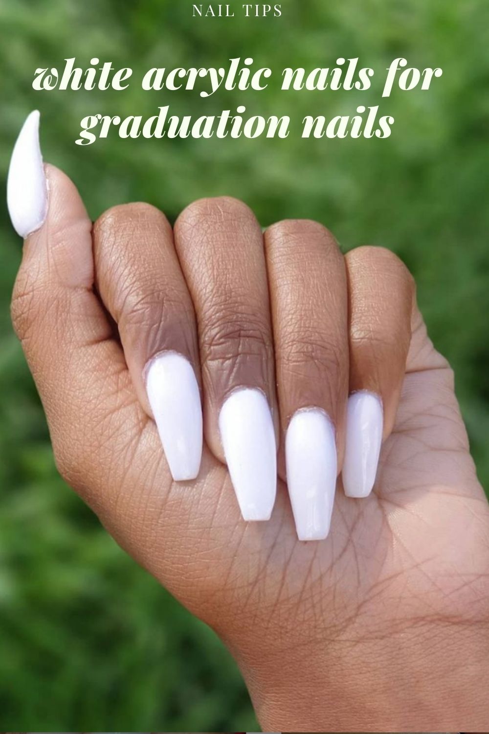 35+ Best trend of white acrylic nails for graduation nails