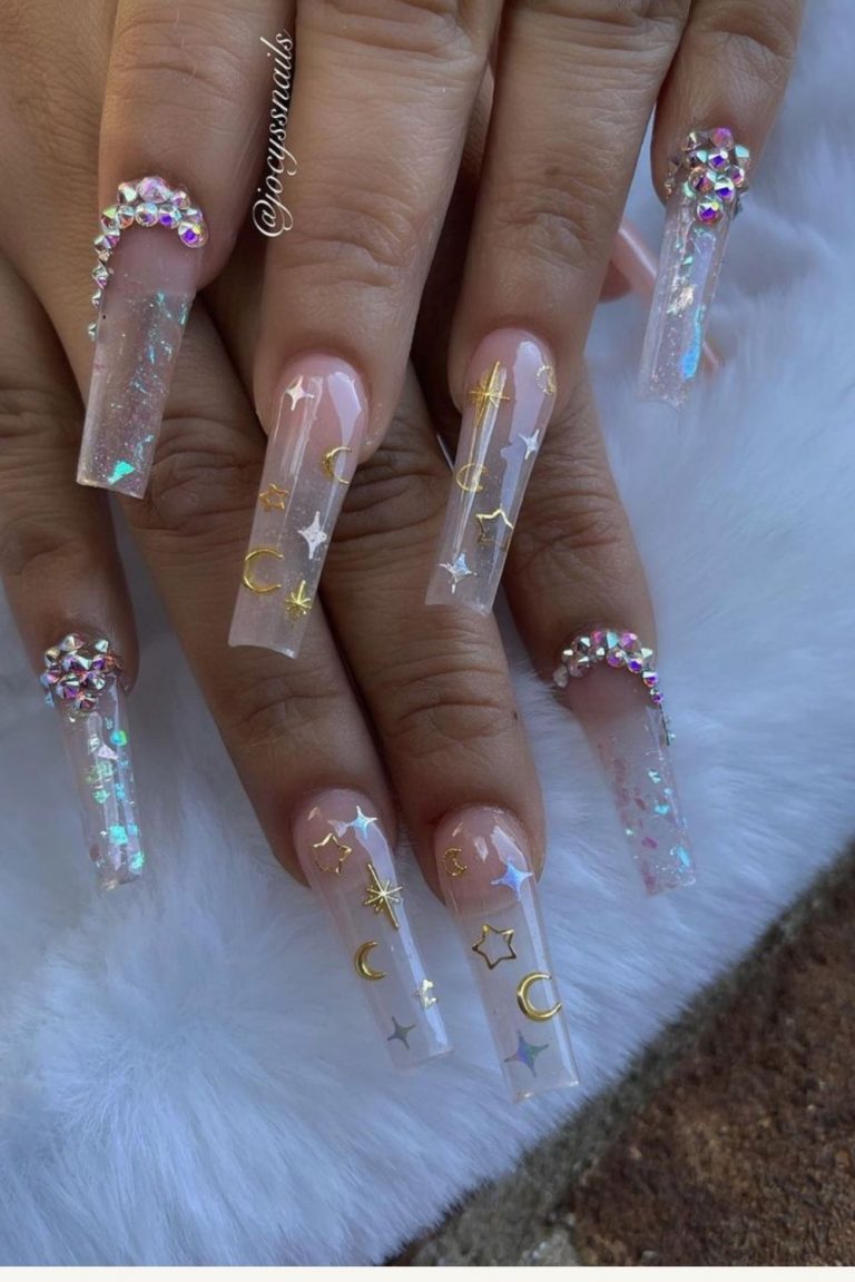 42 Acrylic Glitter coffin nails designs for Summer 2021!