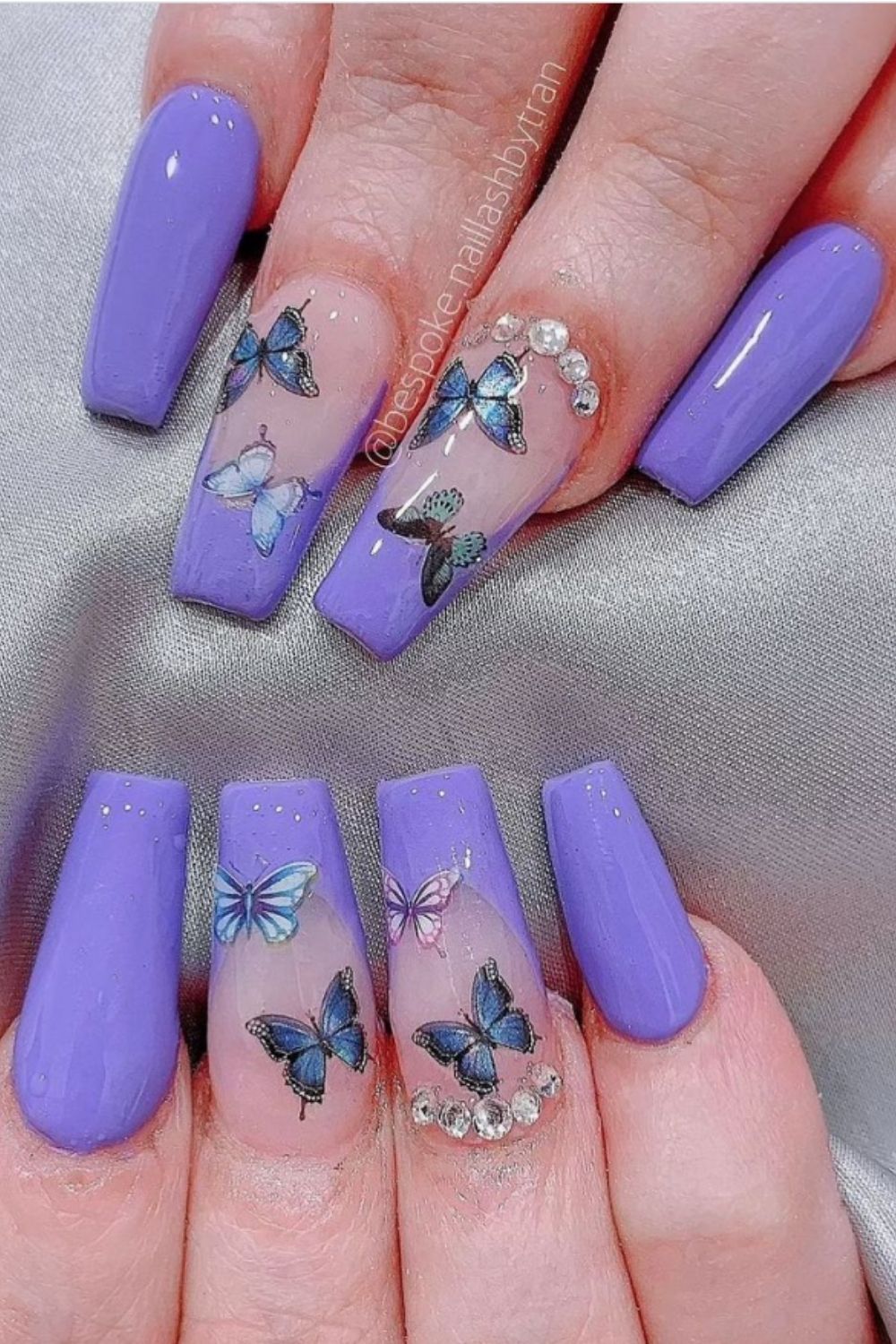  Purple nails for summer nail colors become a hit in the summer holiday.