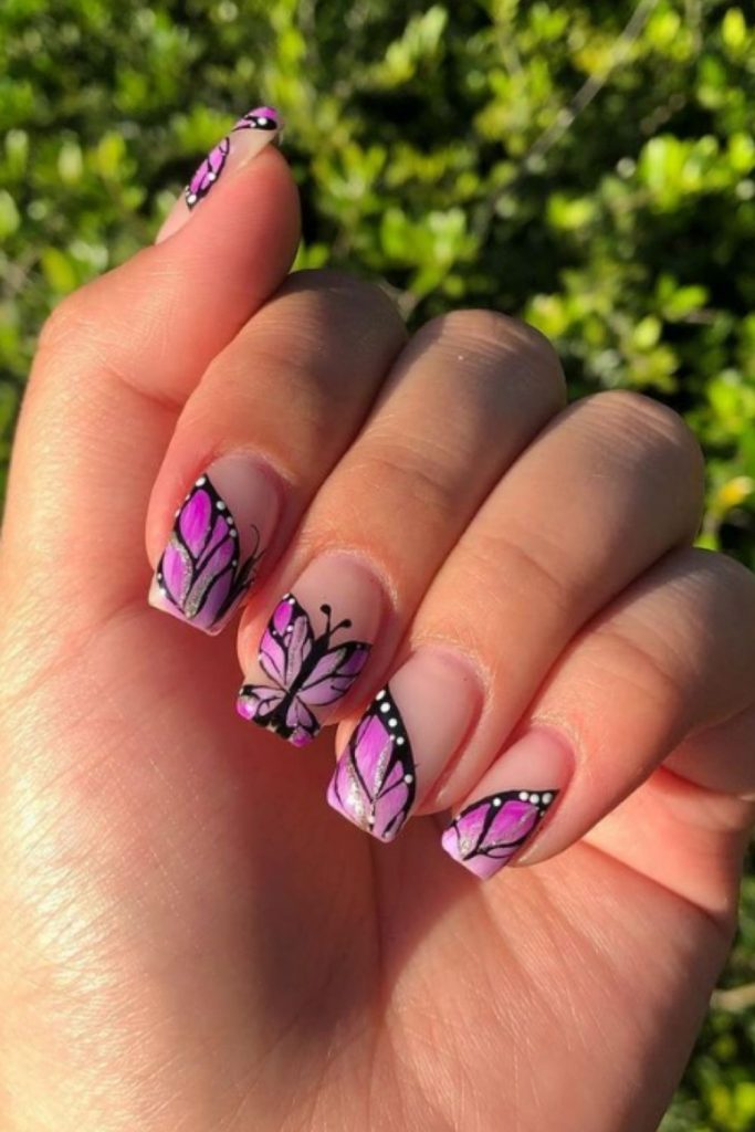 Butterfly nails best acrylic nails art design for 2021