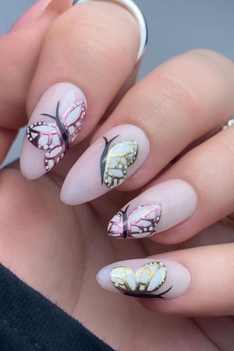 Butterfly nails best acrylic nails art design for 2021