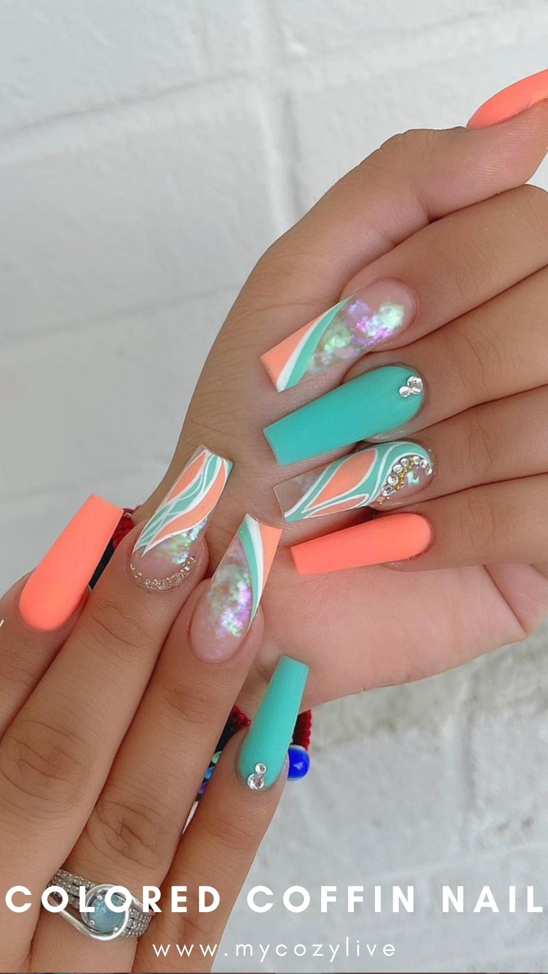 65+ Colored acrylic coffin nails for Summer and Fall 2021! Page 22 of