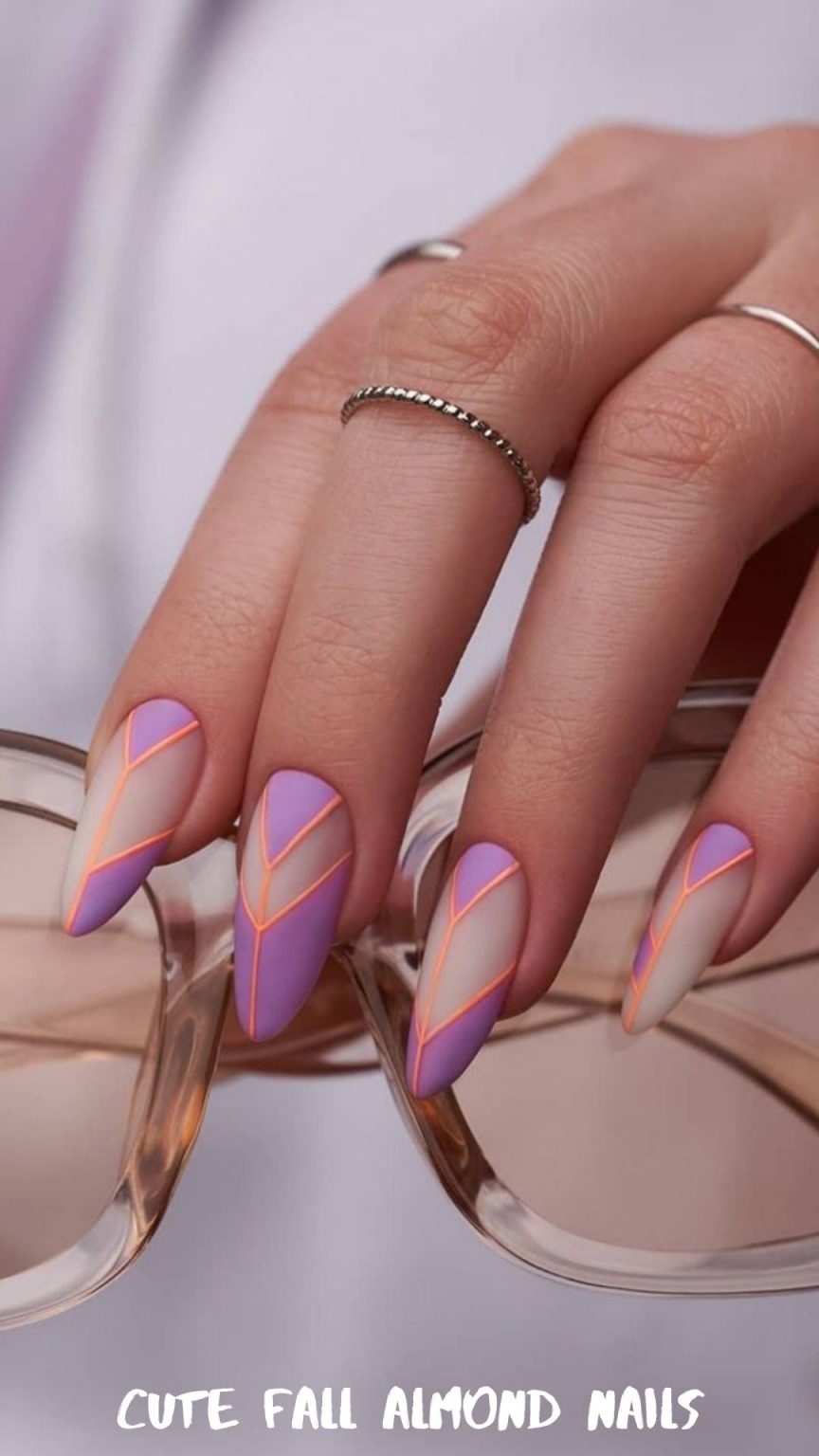 38 Best Short almond nail designs and Fall nail colors 2021 to try
