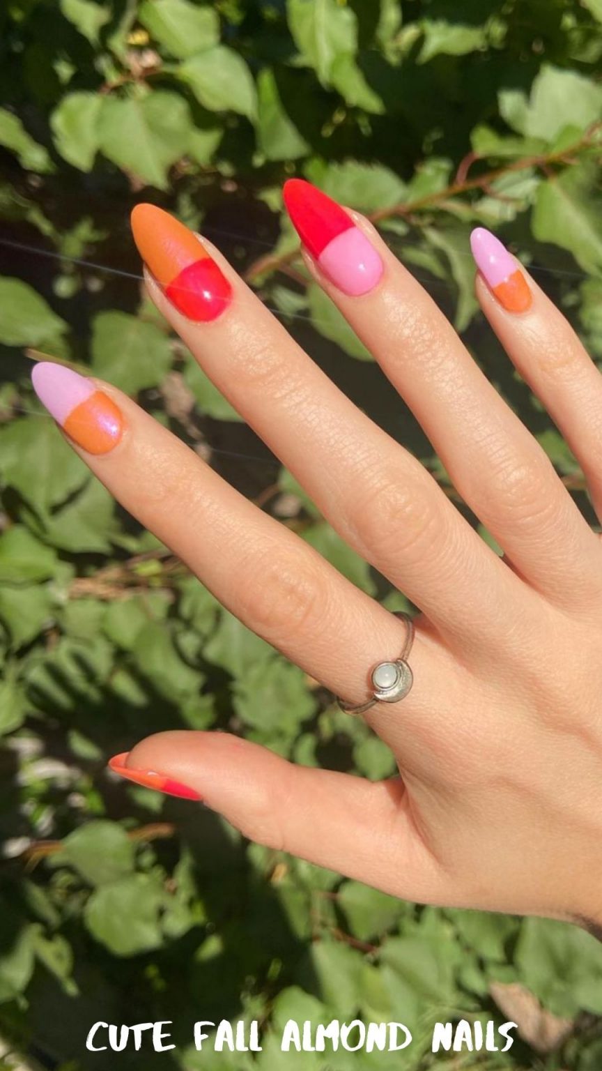 38 Best Short almond nail designs and Fall nail colors 2021 to try! Page 6 of 36