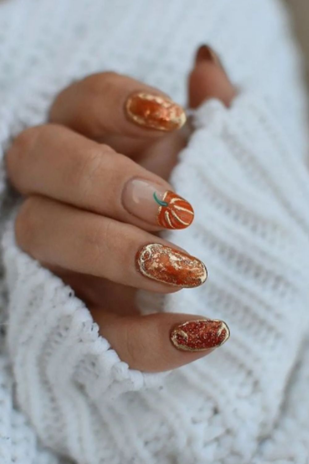 Pumpkin Nails For Halloween 