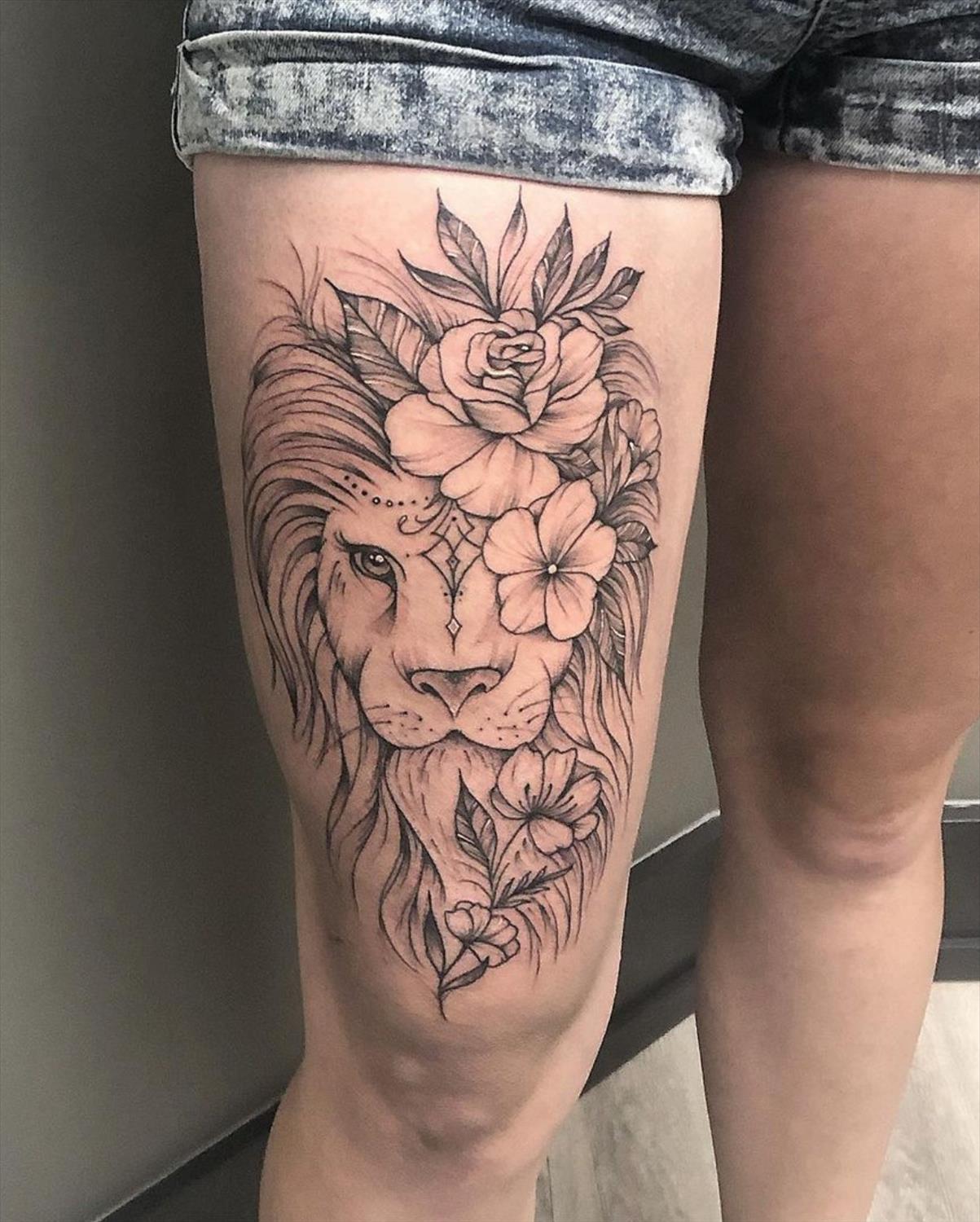 27 Powerful lion tattoo for women with meanings and inspiration