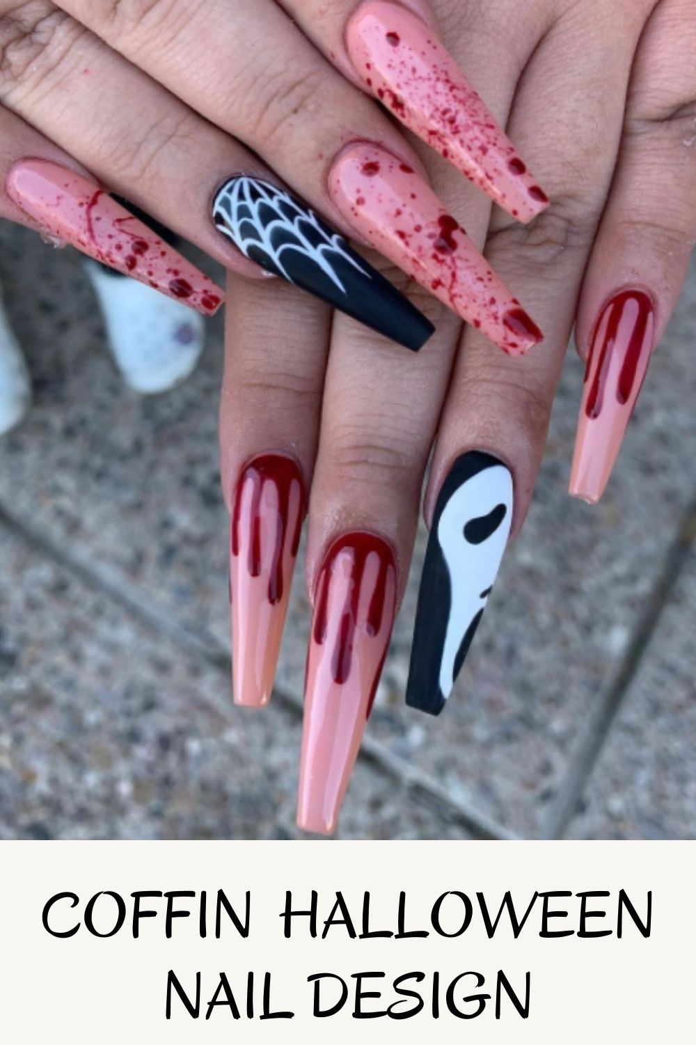 Ghost Nail Design For Halloween Nail