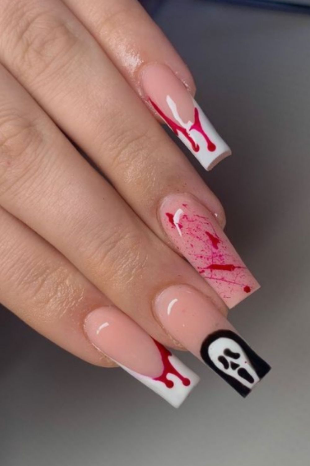 Ghost Nail Design For Halloween Nail