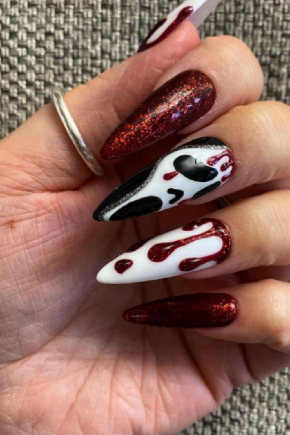 Ghost Nail Design For Halloween Nail