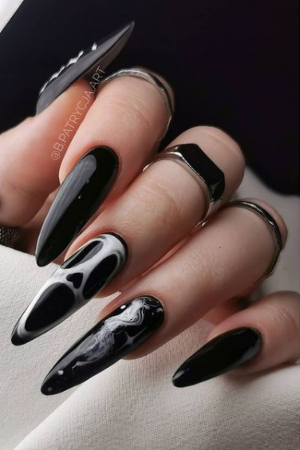 Ghost Nail Design For Halloween Nail