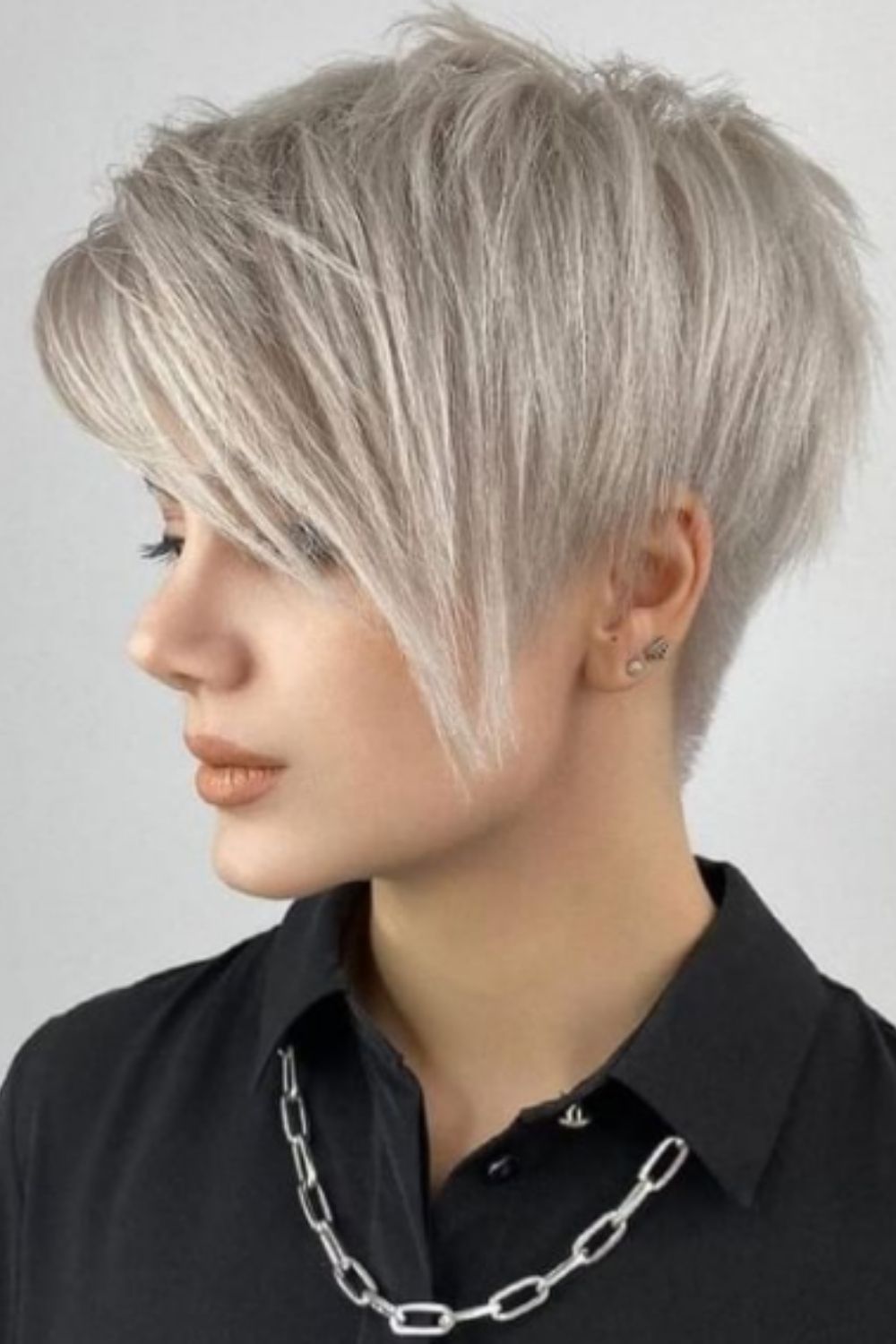 Blonde Asymmetrical Pixie Haircut