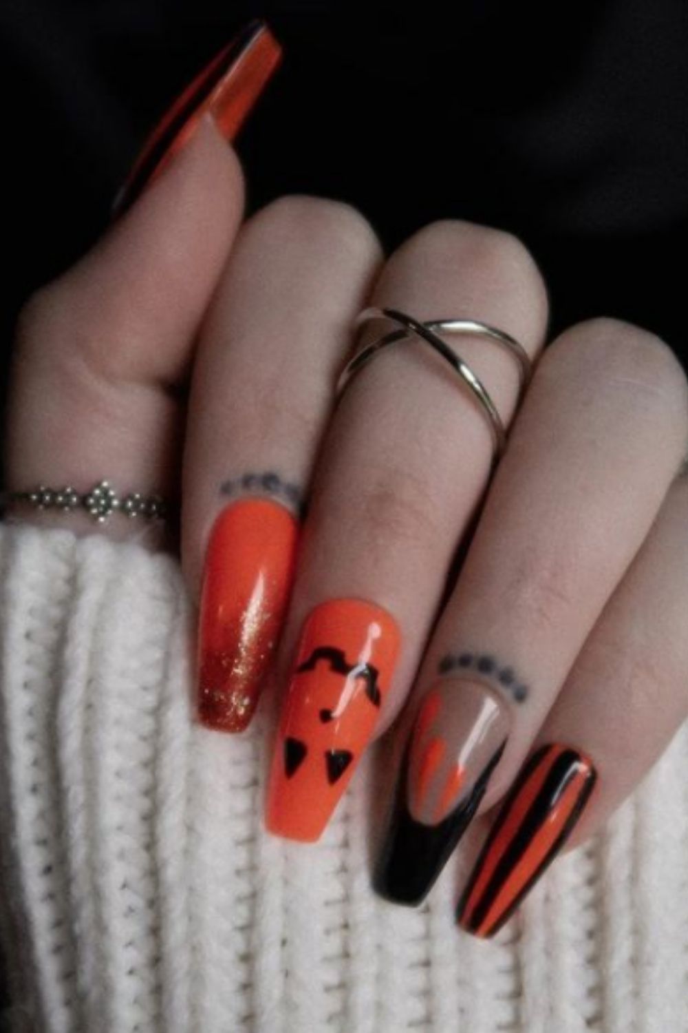 Pumpkin Nails For Halloween 