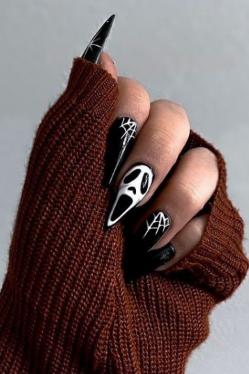 Ghost Nail Design For Halloween Nail