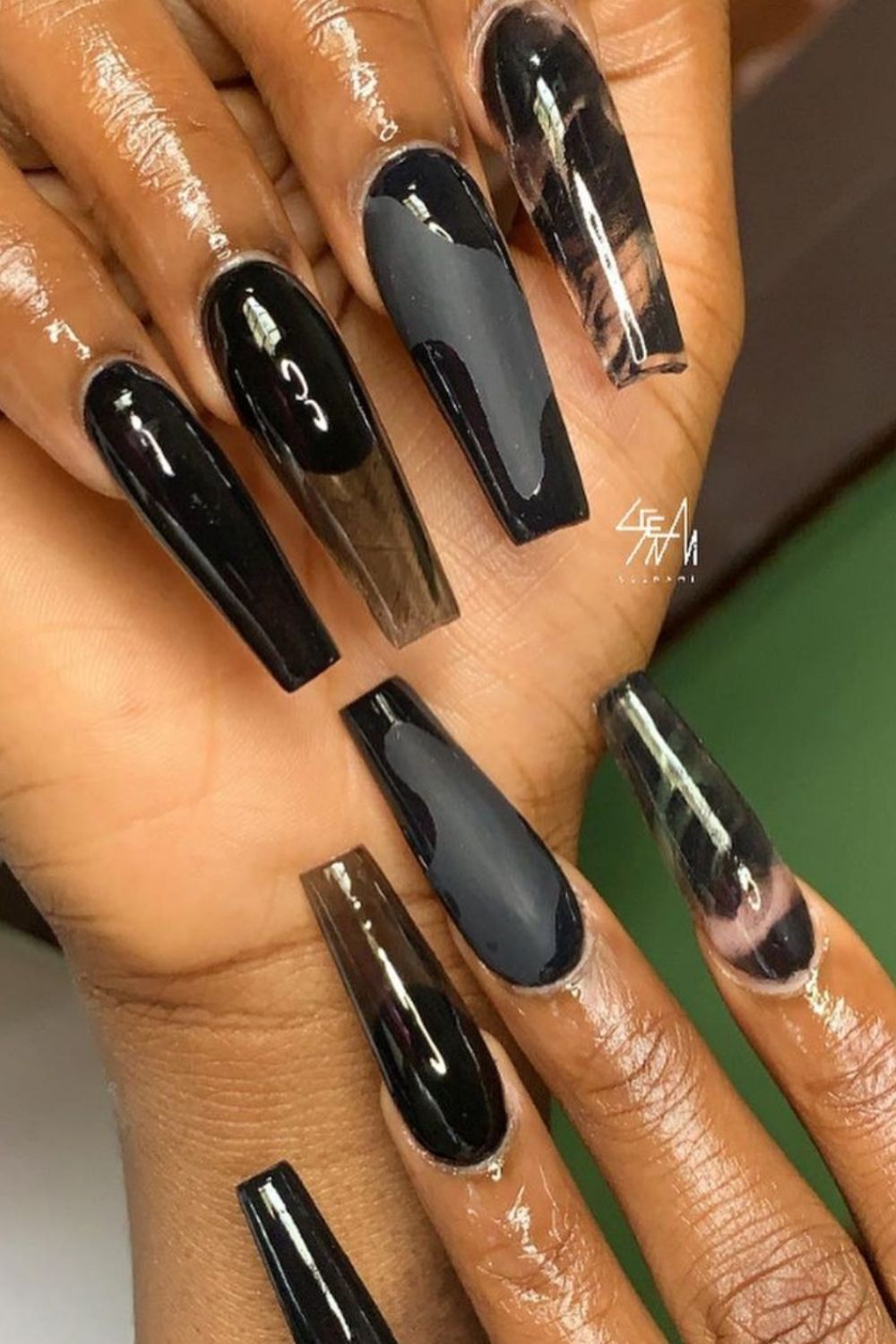 45 Top Homecoming nails with black nails 2021 to try