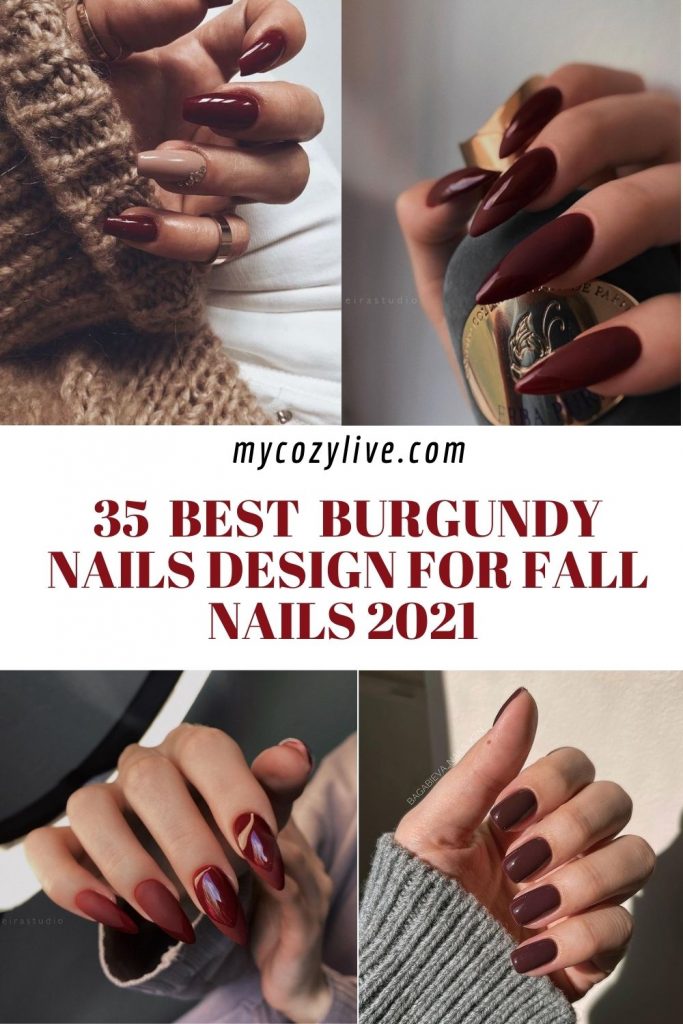 Burgundy nails design | Best winter nail colors 2021 to try ...