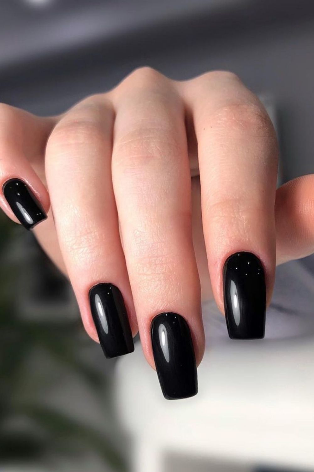 43 Best Black Acrylic Nails Designs in Short square nails for 2021 