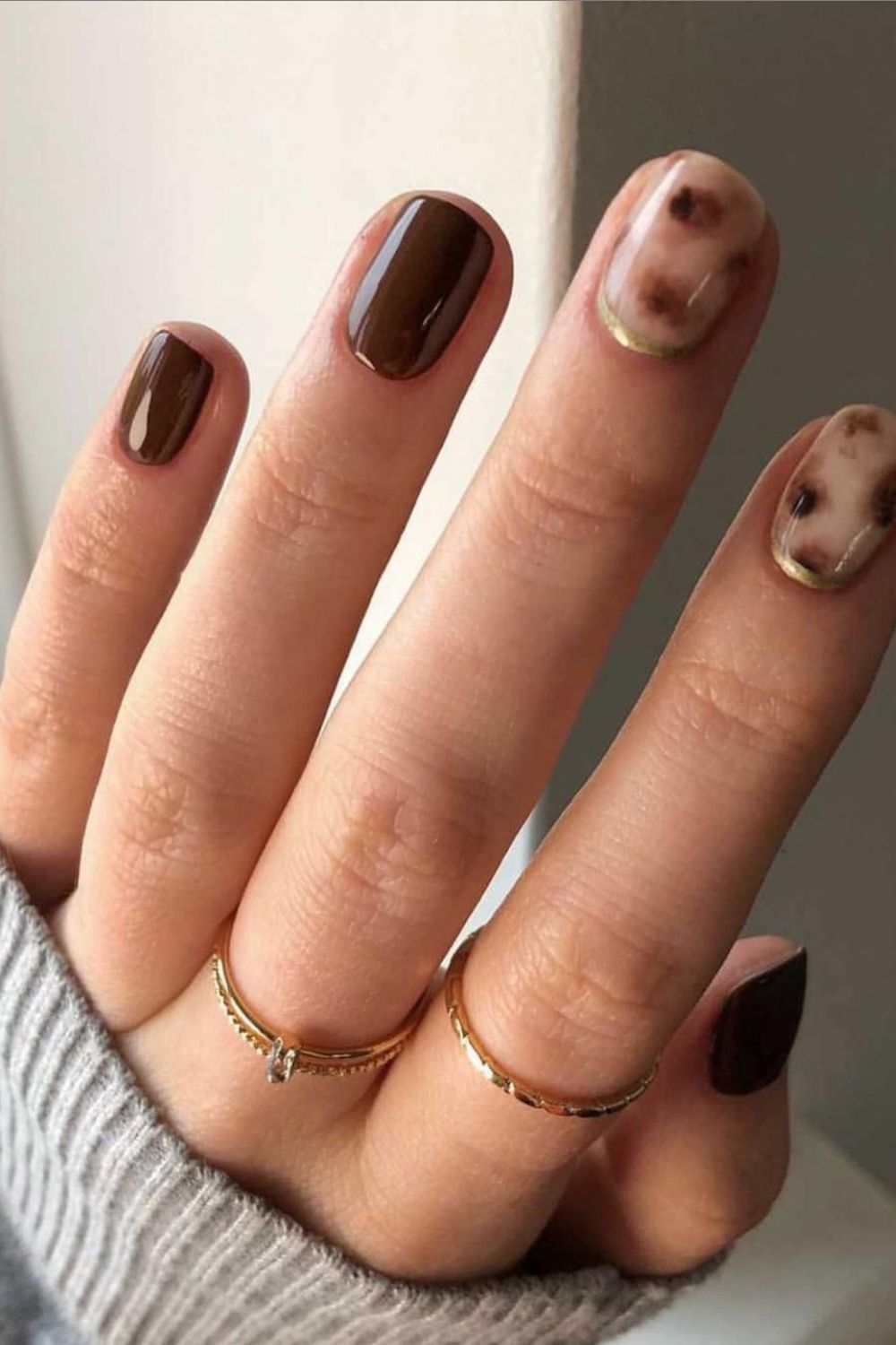 Best Brown nails design ideas for Short Fall nail colors 2021