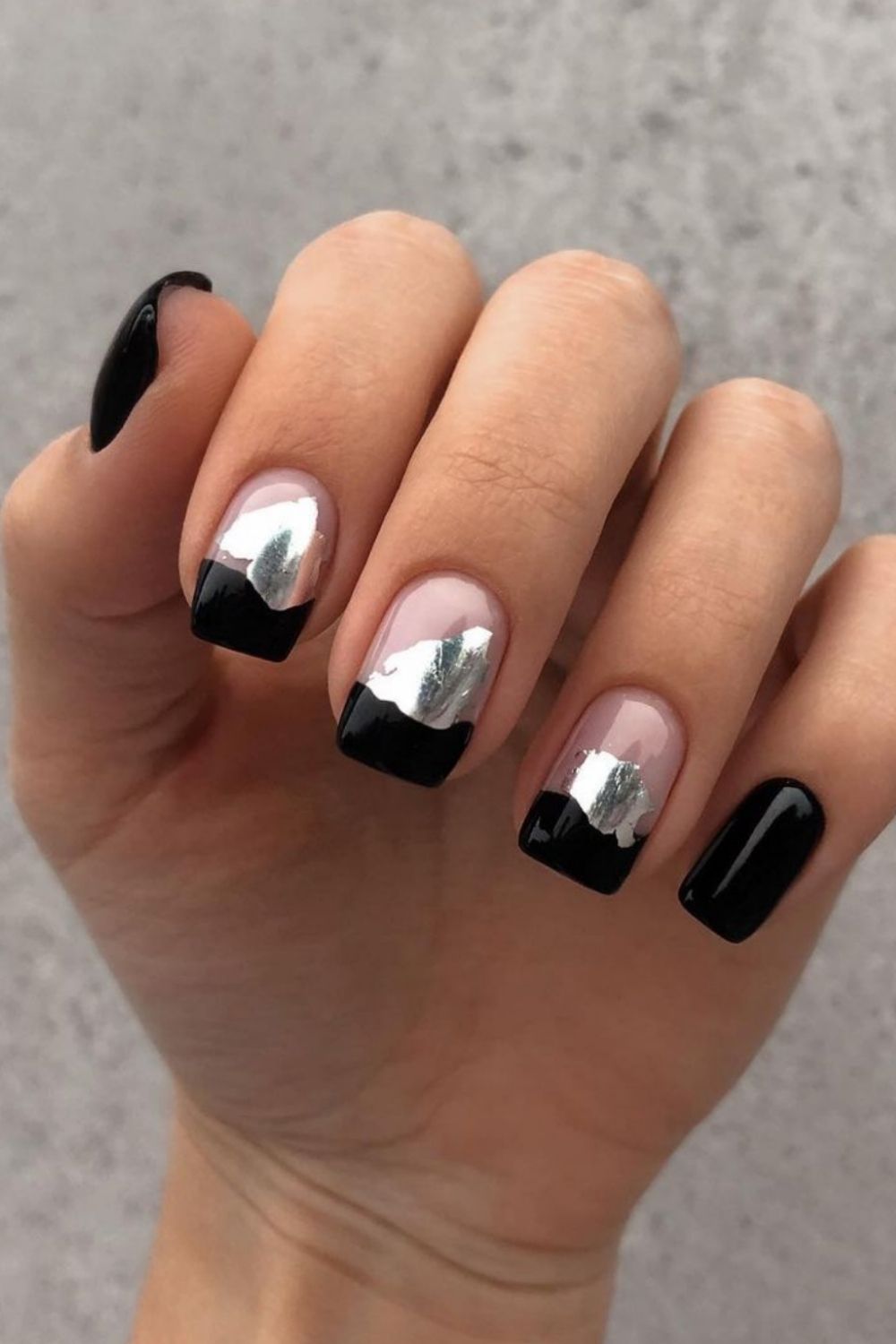 43 Best Black Acrylic Nails Designs in Short square nails for 2021 