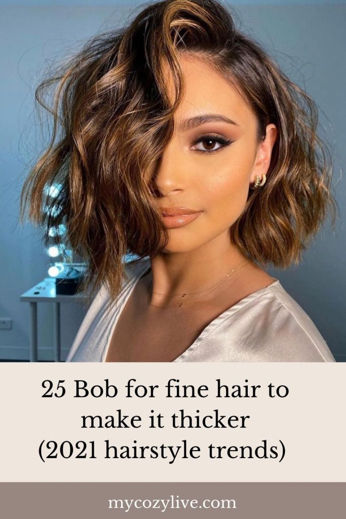 25 Best Bob haircuts for fine hair make your hair thicker - Mycozylive.com