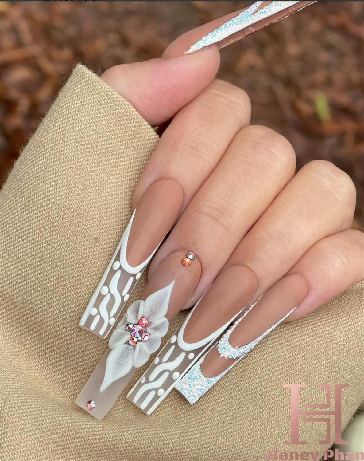 Stunning Acrylic Winter Coffin Nails Ideas for December nails art