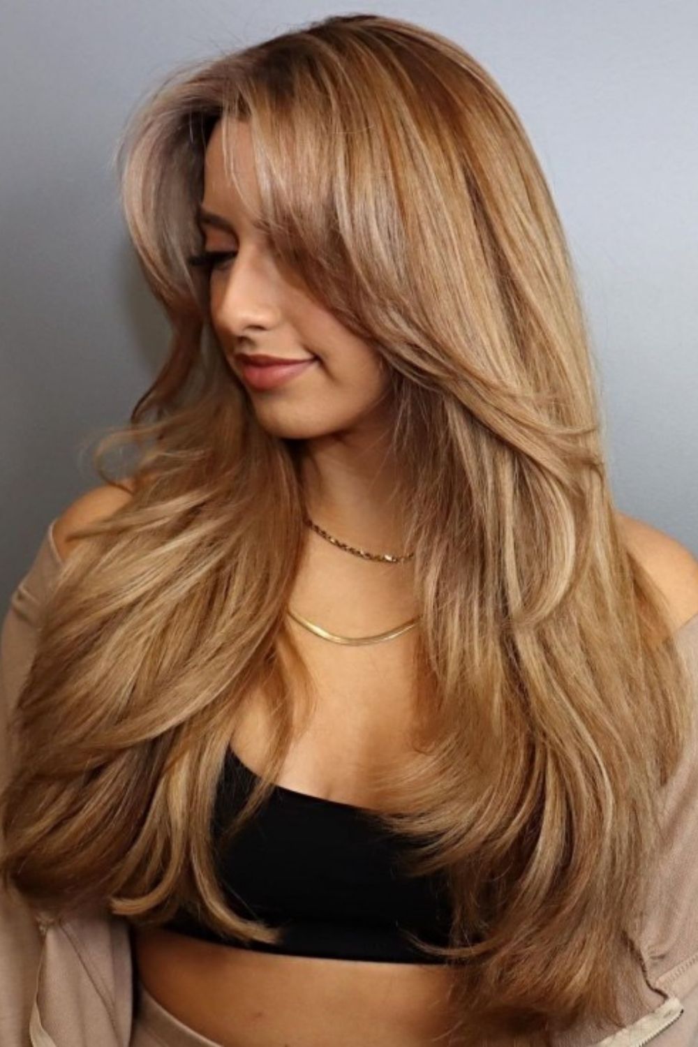 Cute Long Layered Hair with bangs for straight hair and curly hair