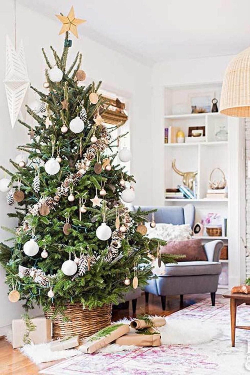 Farmhouse Christmas tree decoration  ideas for holiday