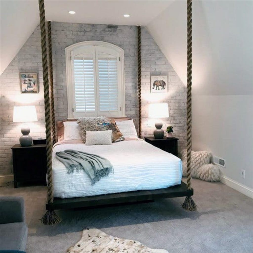 Creative Hanging Bed Design Ideas for Romantic Space