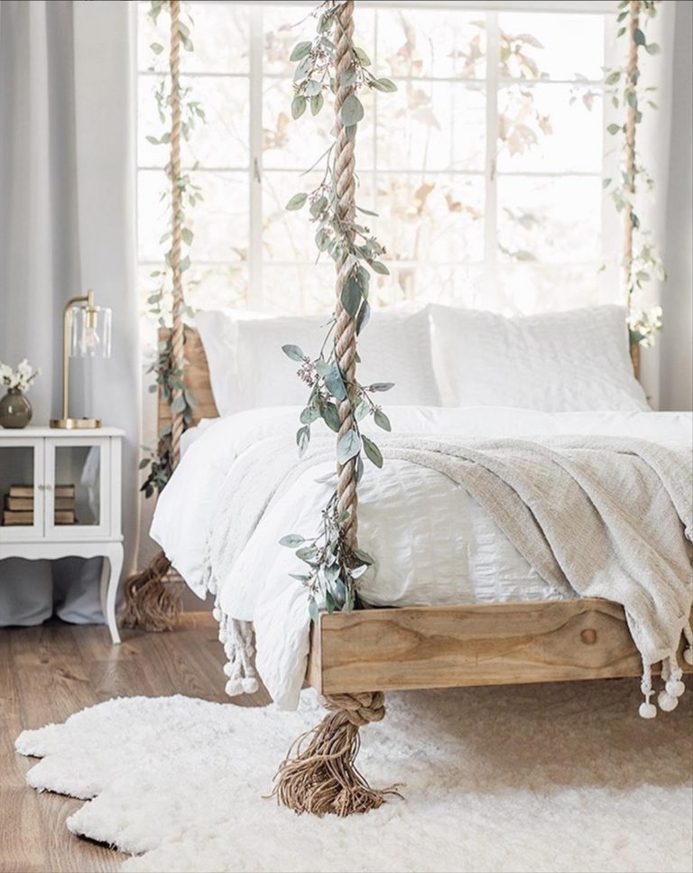 25 Creative Hanging Bed Design Ideas for Romantic Space