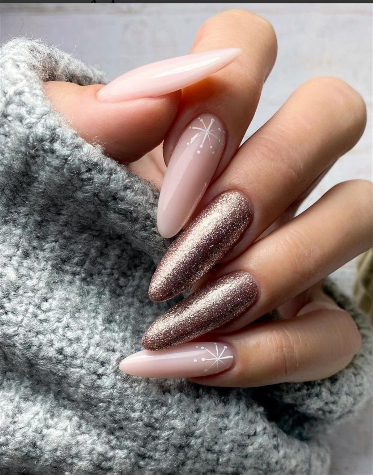 Winter Nails Almond