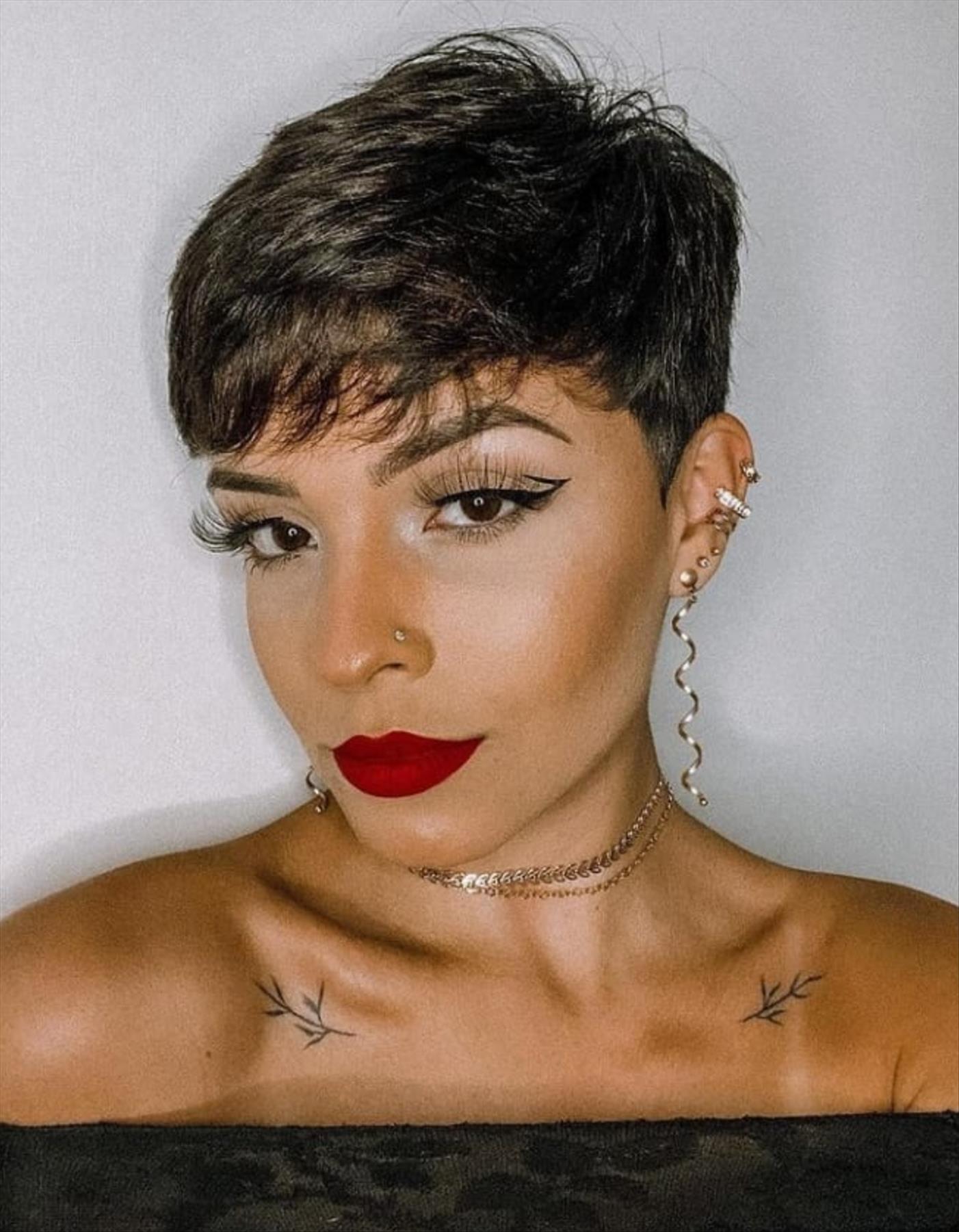 Top short pixie haircut for thick hair 2021 to be cool