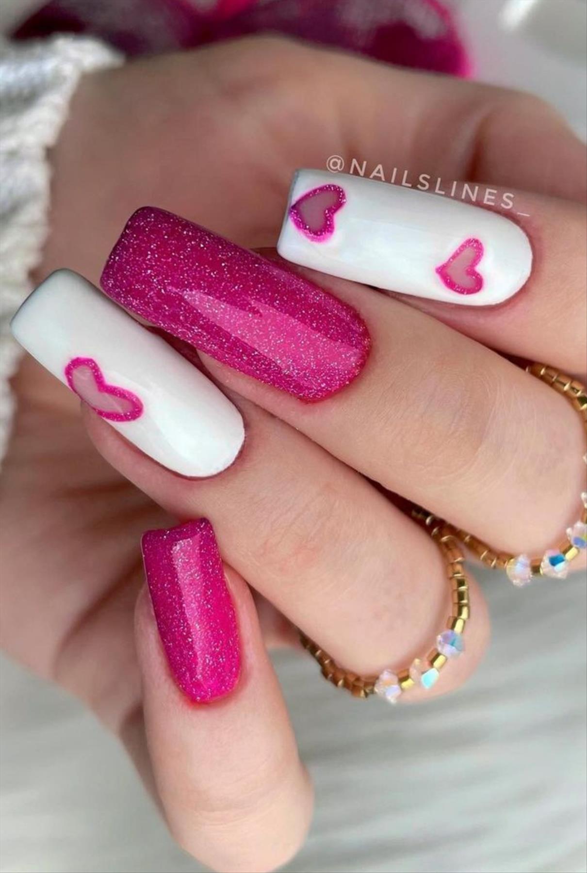 Romantic Heart Nail Art Perfect For Valentine's Manicures 2022