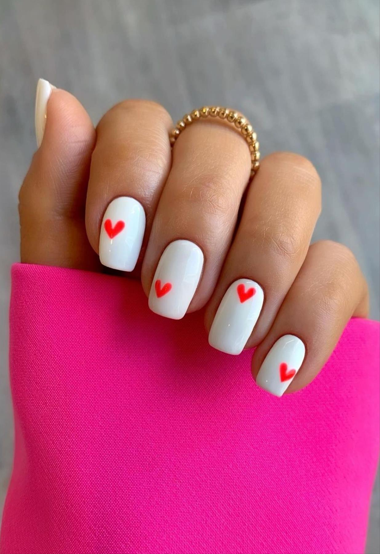 Romantic Heart Nail Art Perfect For Valentine's Manicures 2022