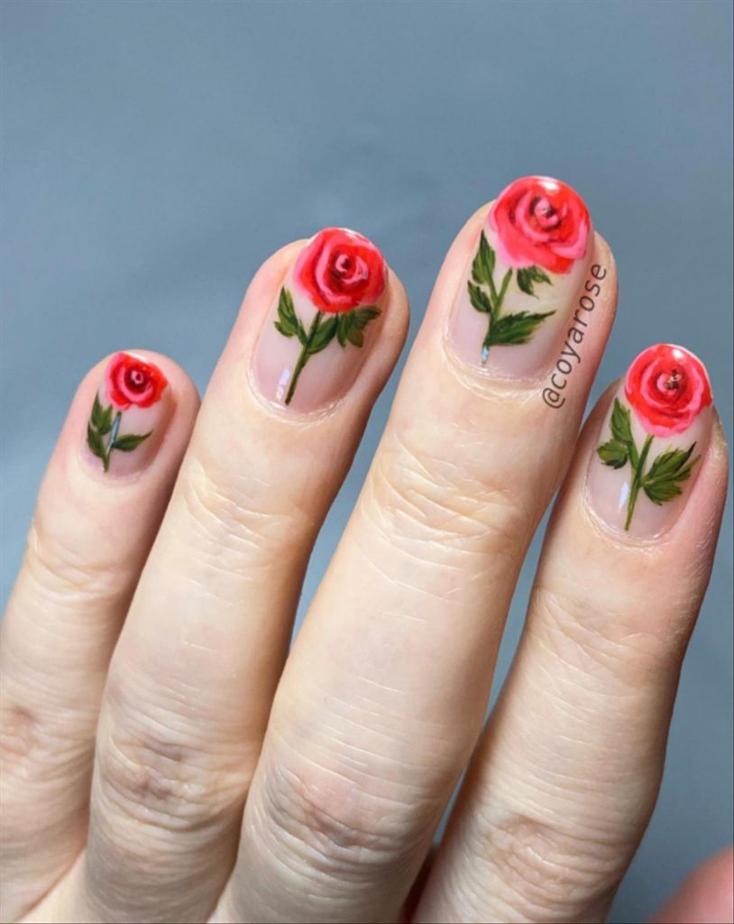 Trending Spring nails with floral nail designs ideas