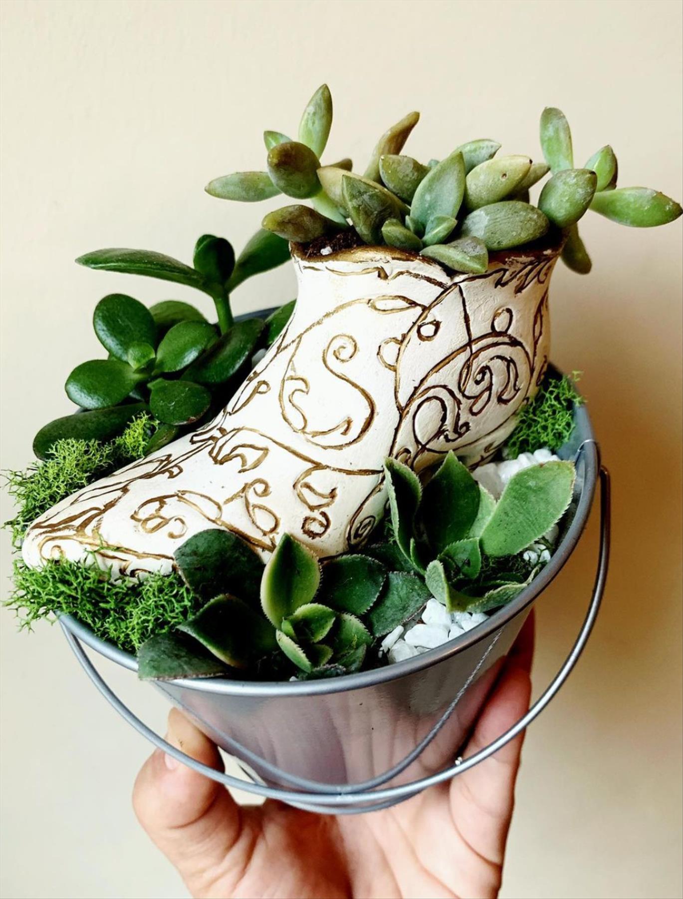 DIY plants in shoes: Recycled Footwear makes a Great Garden Planter